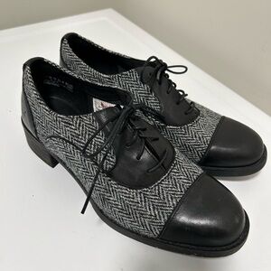 Timberland Harris Tweed Oxford Shoes Black Gray Size 10